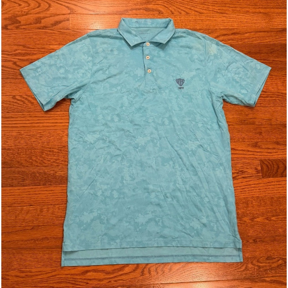 B. Draddy Golf Polo Shirt Mens Medium San Diego Country Club Blue Cloud Camo